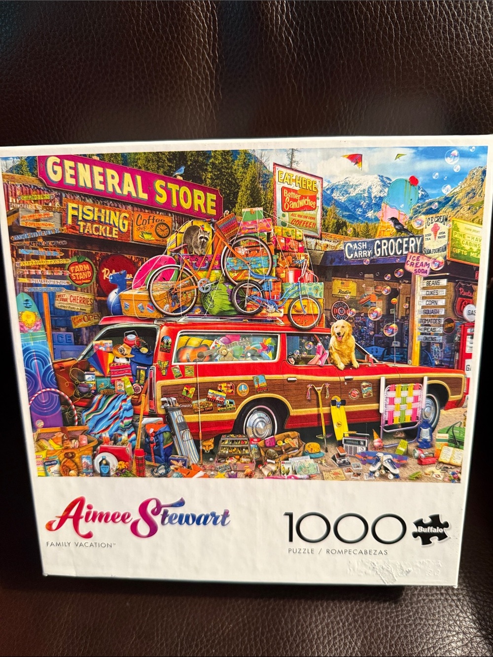 Aimee Stewart Family Vacation.  Buffalo brand 1000 piece jigsaw puzzle / poster